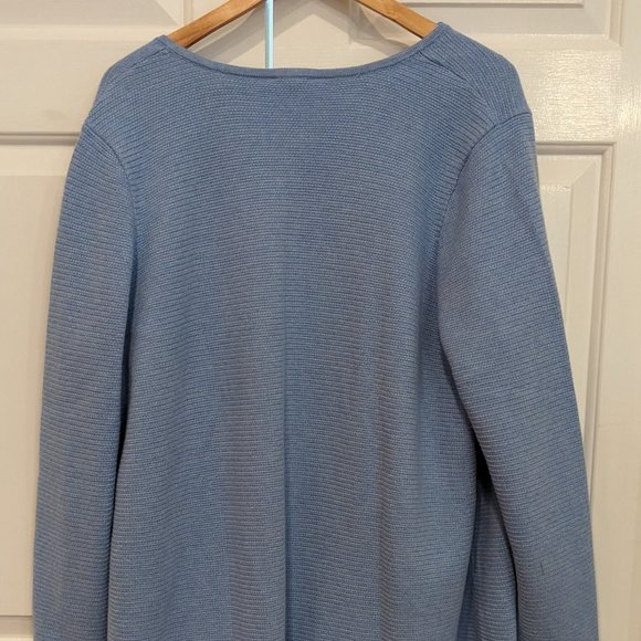 Talbots Textured Knit Open Sweater Jacket Cardigan Light Blue 2XPetite NWT - Picture 5 of 9